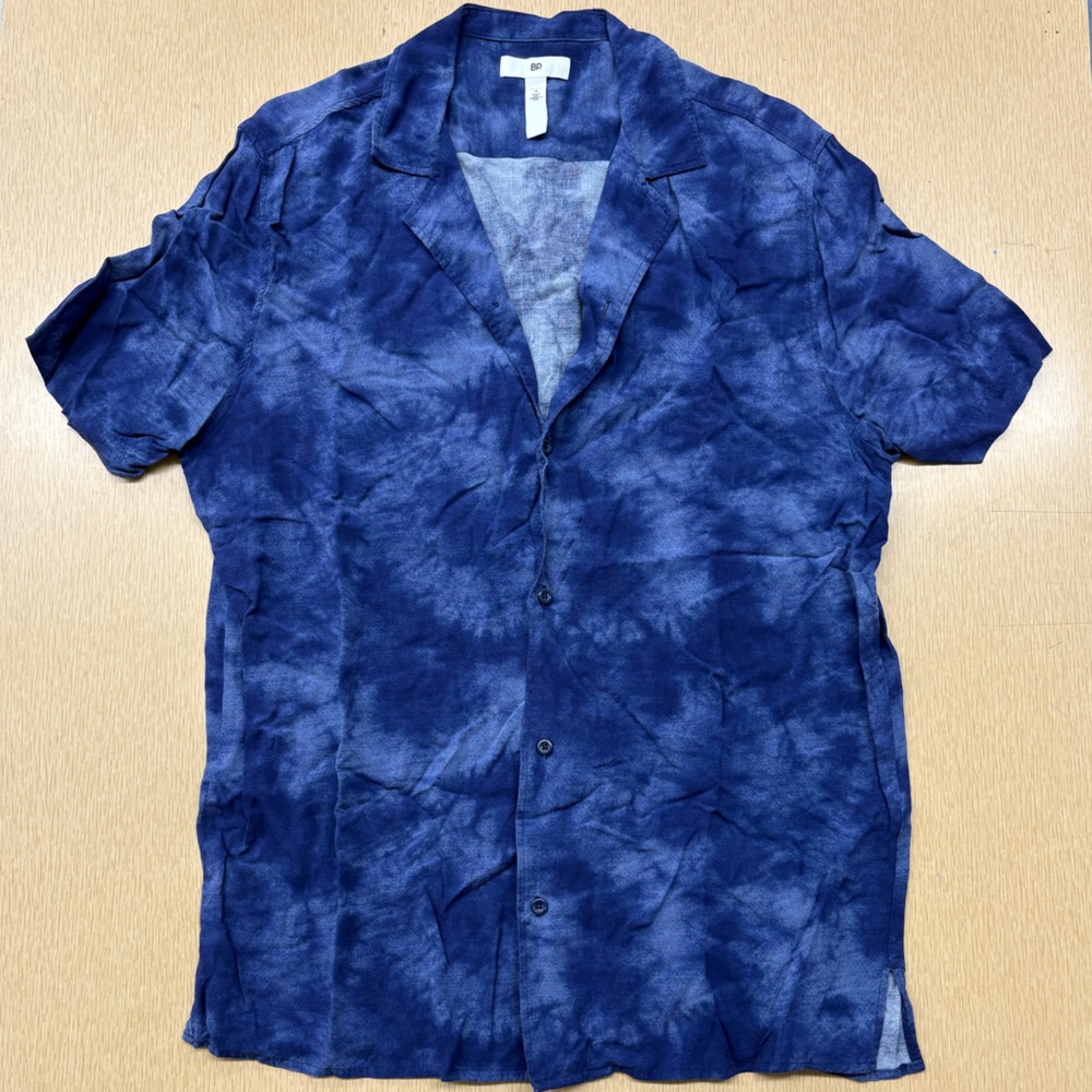 BP Blue Tie-Dye Casual Button Down Shirt